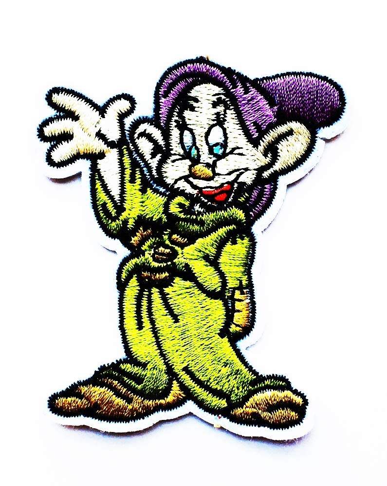 Dwarf Dopey The Seven Dwarf Princess Kids Cartoon Iron on Patch Embroidered Patch Supplies for Jacket Bags Jeans Backpack Clothes DIY PE03