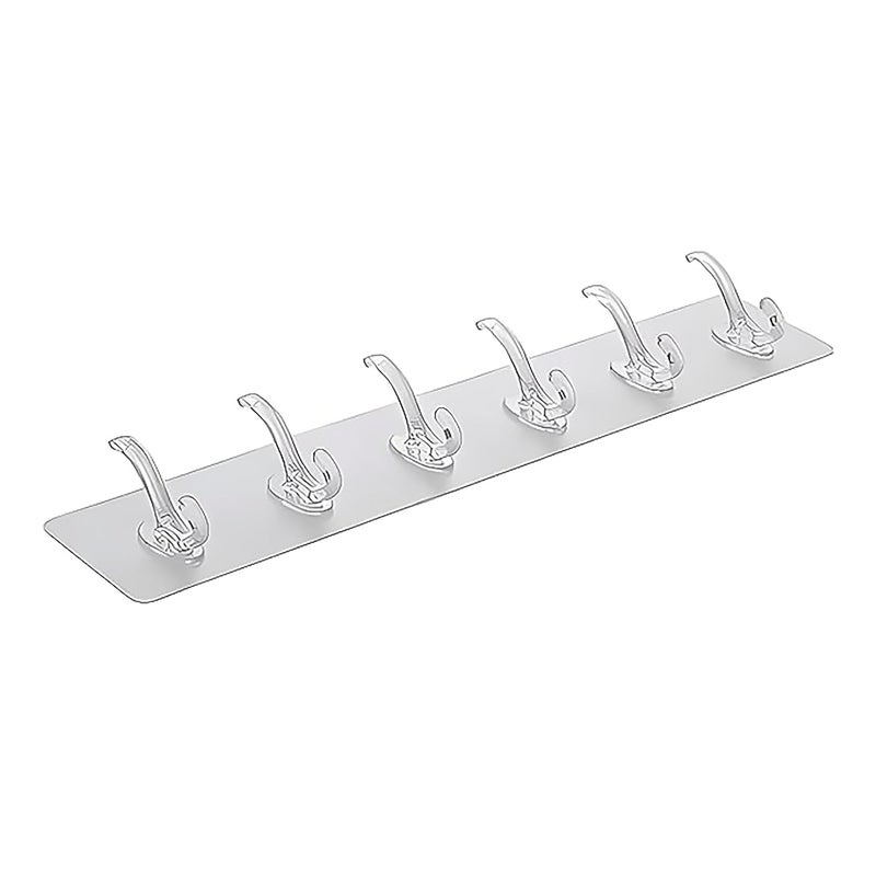Wishbone 6 PCS Hook CROSSSelf Adhesive Heavy Duty Wall Hook No Drilling for Bathroom Shower Kitchen Waterproof Transparent Hooks - Image 1