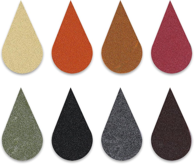 YPSelected 8 Assorted Multi Colours Waterdrop Shaped Craft Rubber Stamps Petal Ink Pads for Paper Wood Fabric (Set 1022) - Image 3