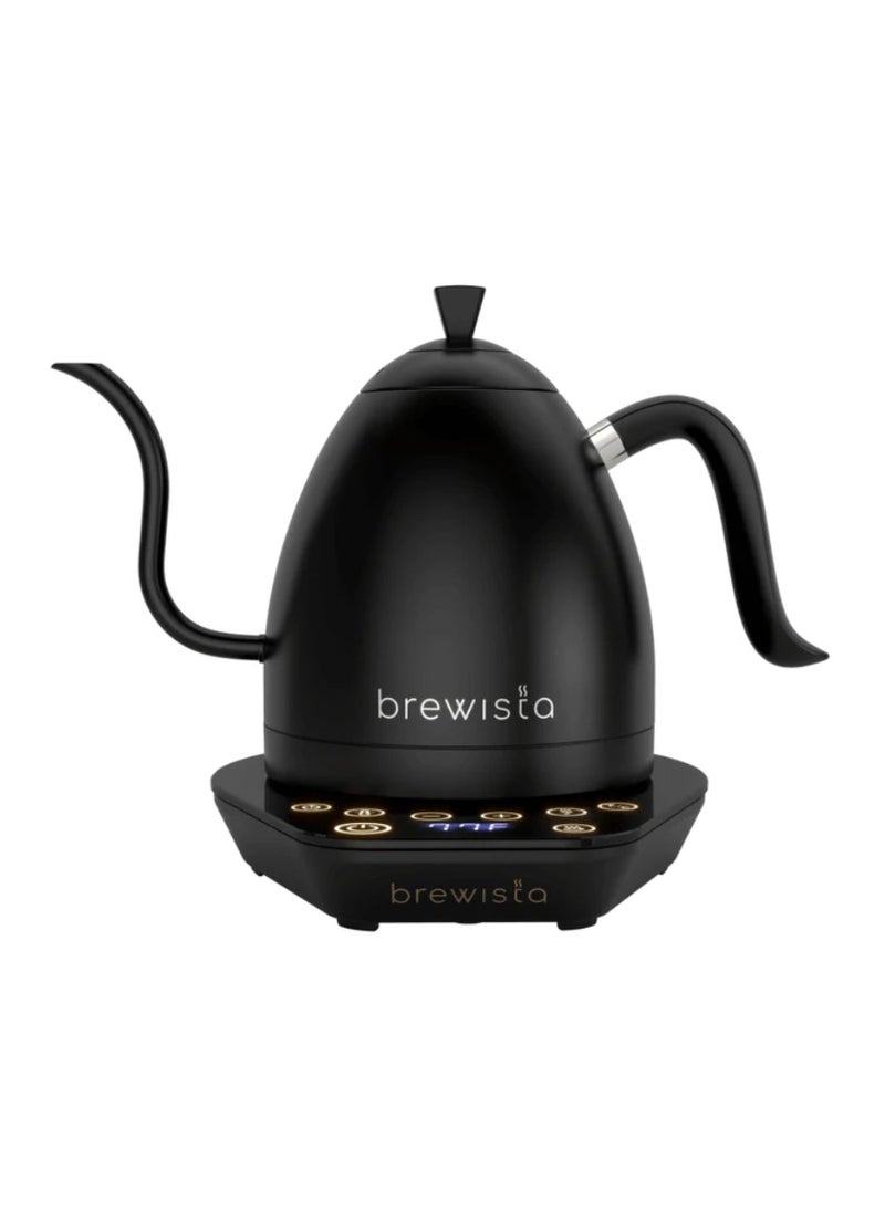 Brewista Artisan Electric Coffee Kettle with Gooseneck Spout, Perfect for Pour-Over Coffee and Tea Brewing, Precision Temperature Control, Digital Display, Flash Boil and Keep Warm Setting, Stainless Steel Body, 1L - Black on Black  - Image 1