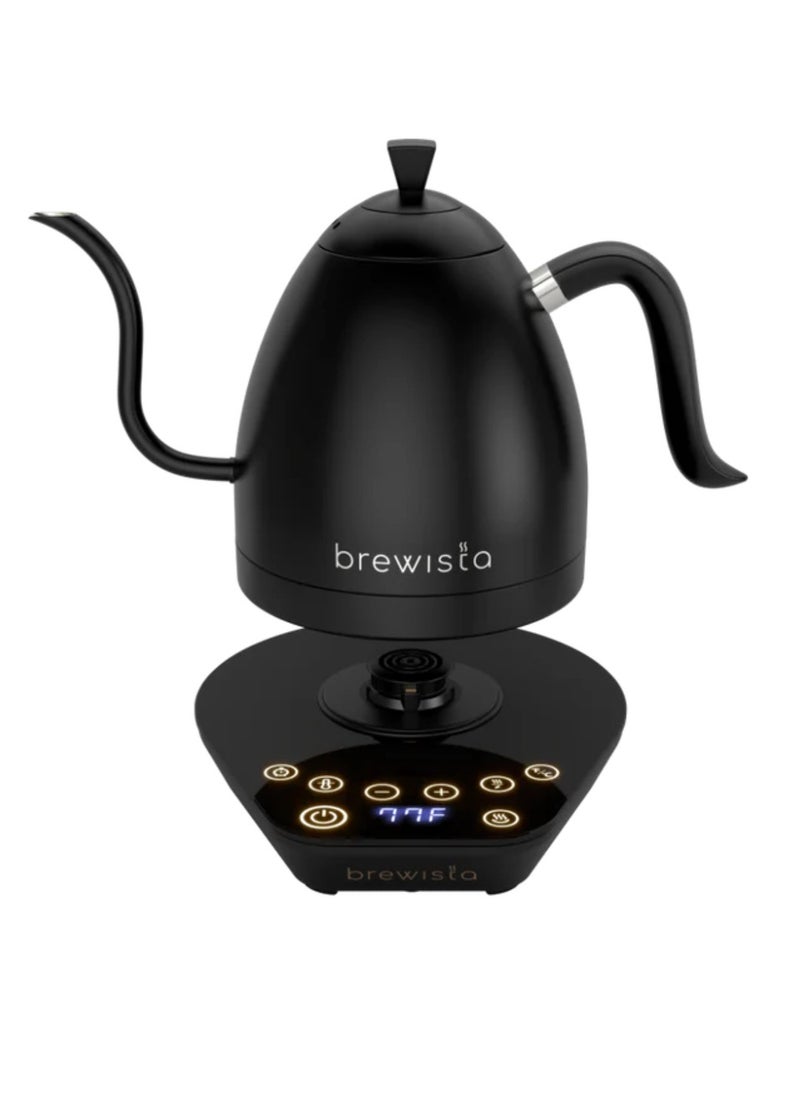 Brewista Artisan Electric Coffee Kettle with Gooseneck Spout, Perfect for Pour-Over Coffee and Tea Brewing, Precision Temperature Control, Digital Display, Flash Boil and Keep Warm Setting, Stainless Steel Body, 1L - Black on Black  - Image 3
