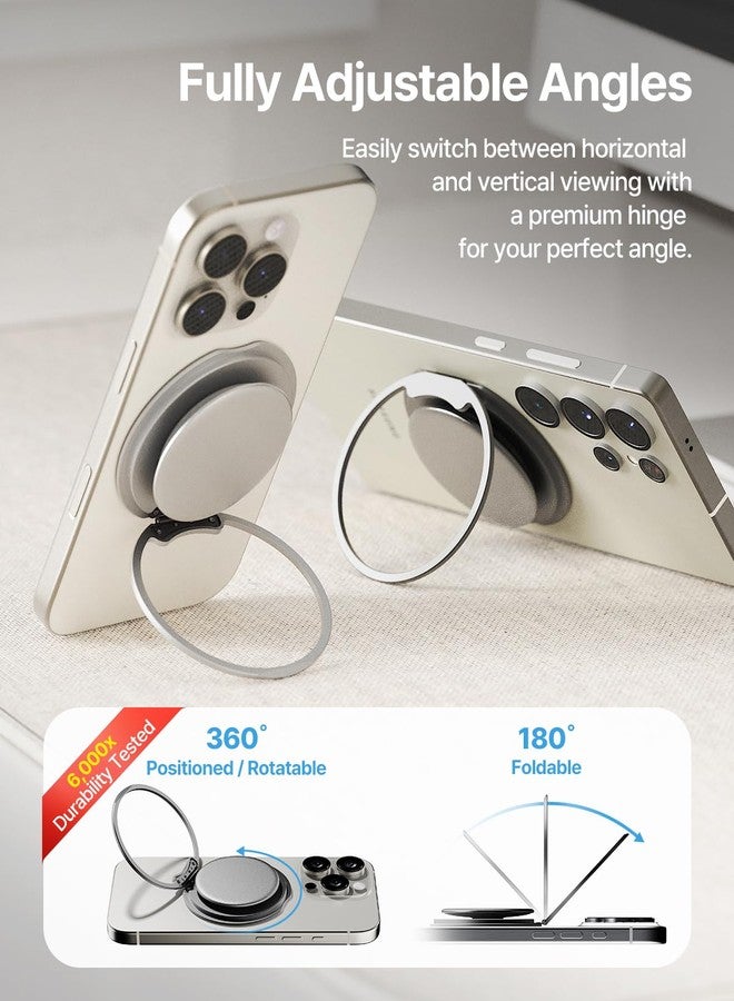 Sinjimoru for MagSafe Phone Grip — 3000G Magnetic Hold, Soft Silicone Comfort, Metal Plate Included, iPhone 17/16/15/14/13, M-Tap Tok Ring Stand Black - Image 3