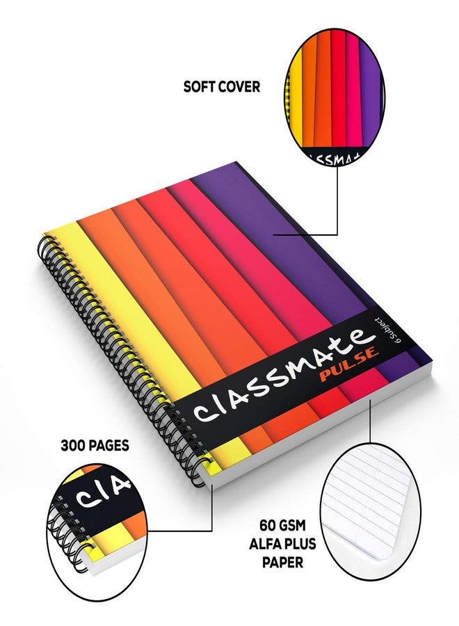 Classmate Pulse Spiral Notebook - Single line, 300 Pages, Wiro, 240mm x 180 mm - Image 5