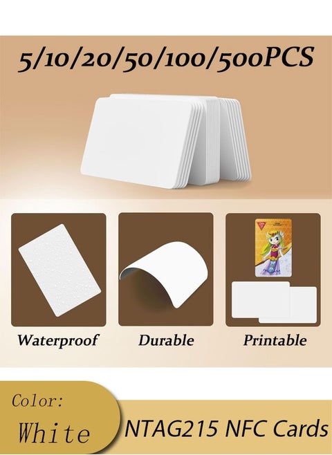 5/10/20/50/100/500PCS NFC Cards Rewritable NFC Tags NFC Business Card NFC 215 Cards NFC Ntag 215 Cards Blank NFC Cards 504 Bytes Programmable NFC Tags For All NFC-Enabled Smartphones And Devices