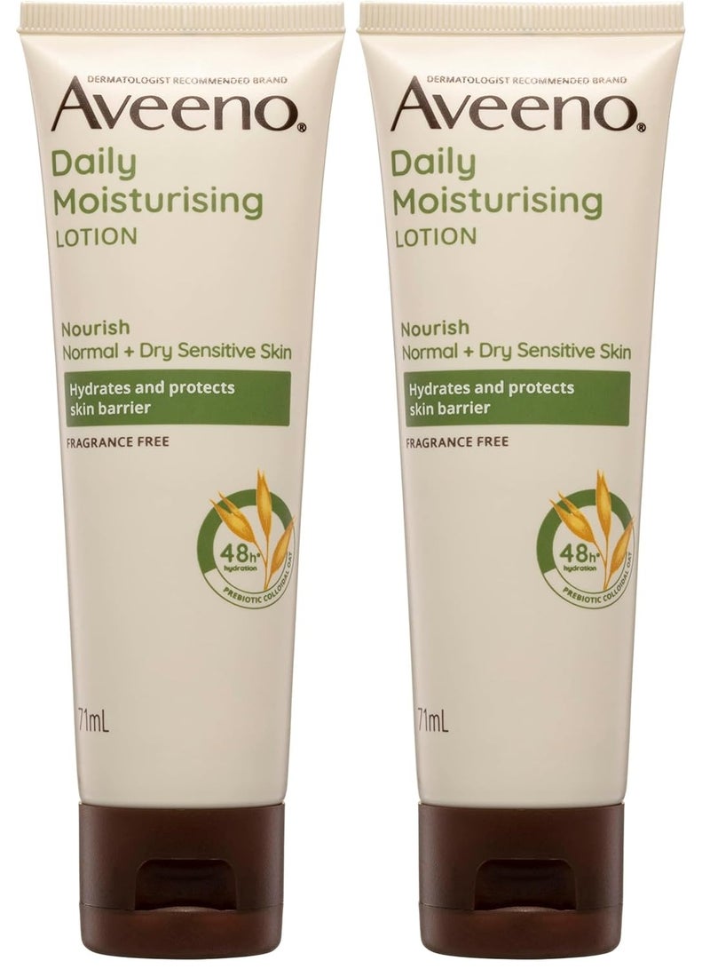 Aveeno Daily Moisturising Lotion, 71 ml (Pack of 2) - Image 1