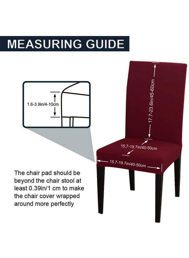 BRIDA Stretchable Elastic Floral Printed Dining Chair Protector, Slipcover Set of 4 (Plain Maroon, Standard, Polyester & Spandex) - Image 5