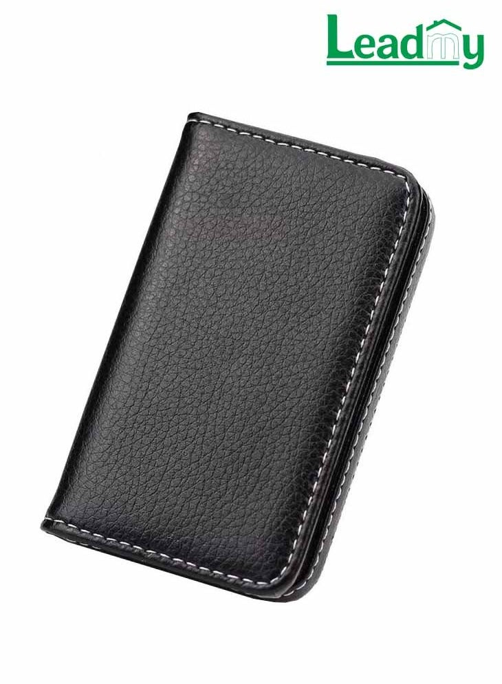 قيادتي حامل بطاقة المحفظة معرف الأعمال حامل بطاقة الائتمان قسط محفظة جلدية مع سهلة الاستخدام المفاجئة المغناطيسي ، يحمل ما يصل إلى 30 بطاقات ، النخيل الحجم و بيد واحدة ودية ، يسهل حملها في أي وقت - Image 1