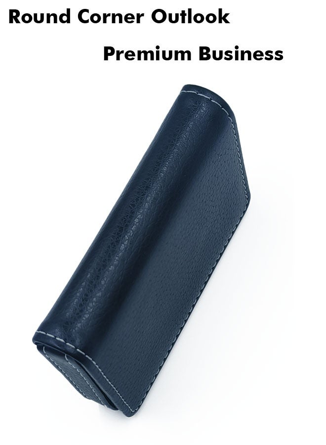 LeadMy Leather Card Holder Wallet for Men, Business Credit Card Organizer with Magnetic Snap, Holds 26 Cards, Slim Palm-Sized Design, Preminum Leather,Black - Image 1