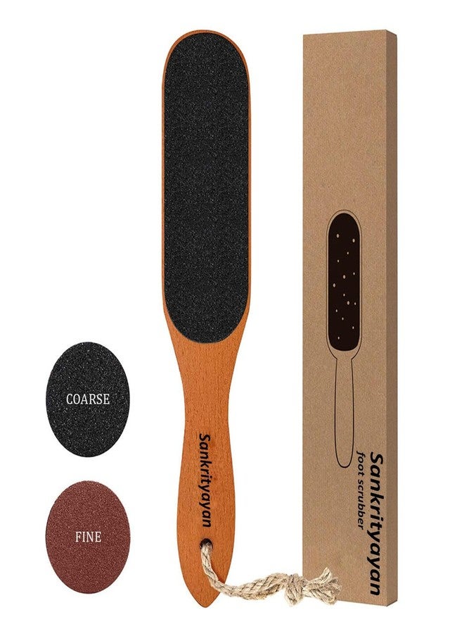 Sankrityayan Wooden Foot Scrubber with Dual-Sided Coarse & Fine Abrasive Surface | Pedicure Foot File for Dry, Rough Skin, Callus & Heel Care | Handle with Hanging Loop for Home & Spa Use (Pack of 1) - Image 1