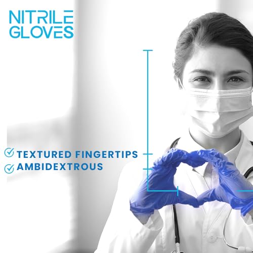 Romsons Blue Nitrile Medical Examination Hand Gloves - Large (100 Pieces) - Image 2