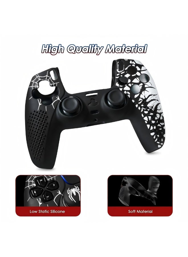 PS5 Controller Cover Skin Anti-Slip Silicone Skin Protective Cover Case for PS5 Wireless Controller (Black and White，2Pcs) - Image 4