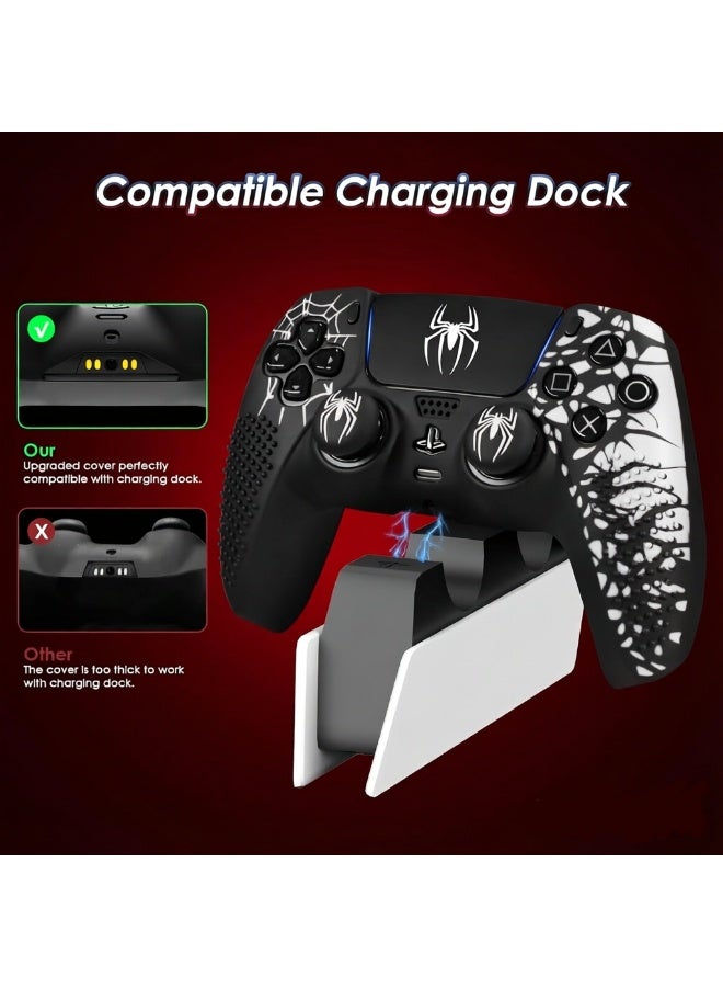 PS5 Controller Cover Skin Anti-Slip Silicone Skin Protective Cover Case for PS5 Wireless Controller (Black and White，2Pcs) - Image 3