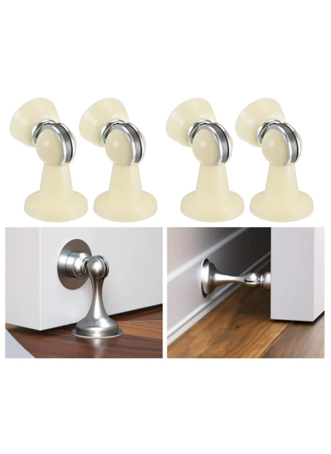 ROBUSTLINE Pack Of 4 Magnet Door Holder Ivory Slip Resistant For Tiles Carpet Wood And Laminate Floors And Other Floor Surfaces Stop Md 101 