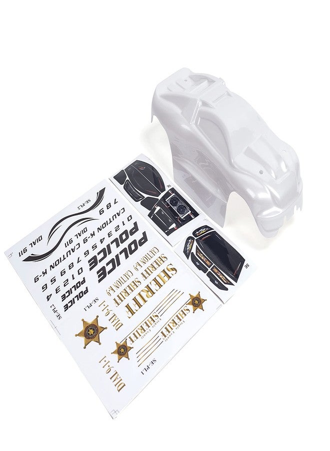 SummitLink Custom Body Police White Style Compatible for e-Revo Mini 1/16 Scale RC Car or Truck (Truck not Included) ERMN-PW-01 - Image 2