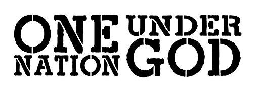 One Nation Under God Stencil by StudioR12 | Modern Grunge Word Art - Small 11 x 4-inch Reusable Mylar Template | Painting, Chalk, Mixed Media | Use for Journaling, DIY Home Decor - STCL1253_1