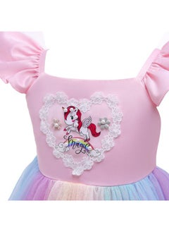 Hopscotch Hopscotch Girls Polyester Animal Print Party Knee-Length Dress In Pink Color For Ages 7-8 Years (Srs-4131794)  - Image 3