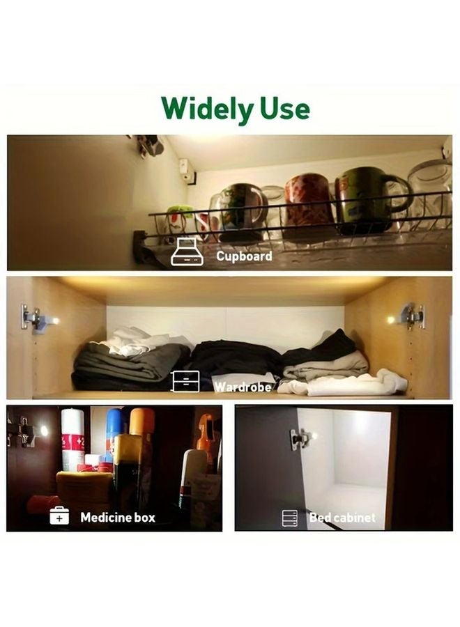 10 قطعة من مصابيح مفصلات الخزانة LED باللون الأبيض الدافئ مع مستشعر حركة أوتوماتيكي تعمل بالبطارية - Image 4