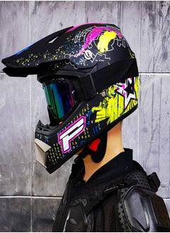 VarietyVoyageD 4-Piece Full Face Racing Motorcycle Helmet Kit Protective Gear Motorcycle Helmets Street Bike Racing Moto Helmet Cartoon Car Helmet Electric Car Helmet Suitable For Young Boys And Girls ﻿  - Image 3