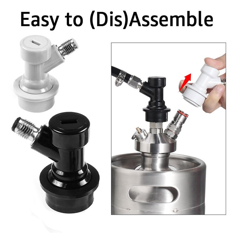 MRbrew ã€2 Pairsã€‘MRbrew Ball Lock Disconnect Set, Home Brew Ball Lock Keg Fittings with MFL Thread Swivel Nuts, Corny Keg Fittings with Stainless Steel 5/16'' Gas & 1/4'' Liquid Barbs & Extra 4 Hose Clamps - Image 5