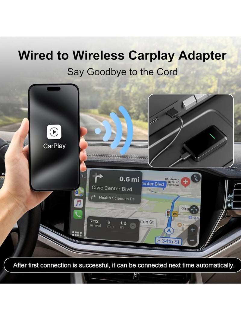 SOLARAE Wireless CarPlay Adapter, Bluetooth Plug & Play Car Play Dongle, USB/Type-C Wired to Wireless CarPlay Adaptor 2023, CarPlay Magic Cars Box Compatible with Cars from 2016+ and Phone iOS 10+ - Image 4
