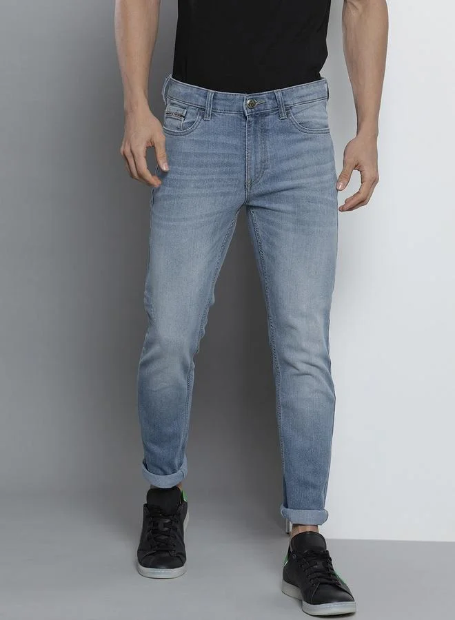 The Indian Garage Co Men Mid Rise Heavy Fade Slim Fit Jeans