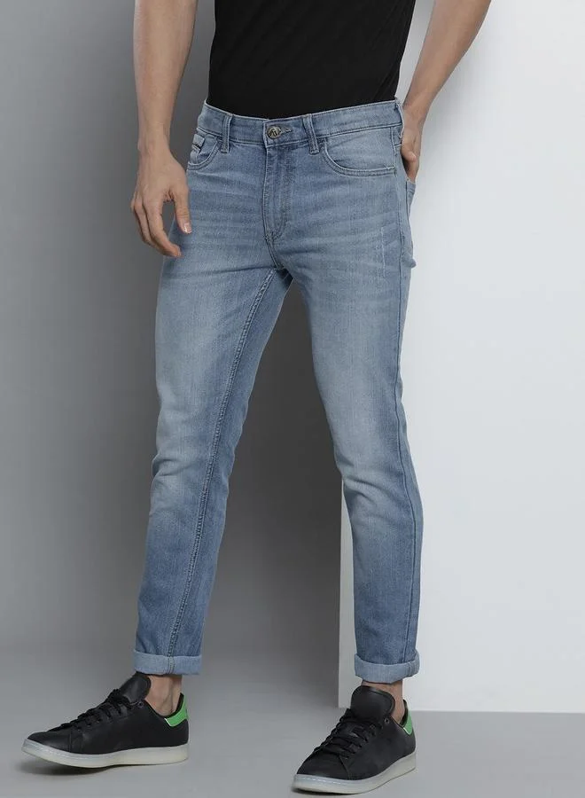 شركة المرآب الهندية جينز بقصة ضيقة بخصر متوسط