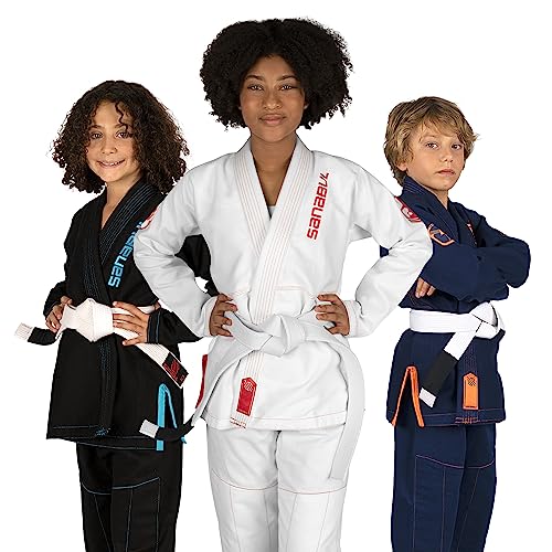 Sanabul Future Legends BJJ Gi for Kids Jiu Jitsu Gi Kimono for Children Youth Preshrunk Fabric & BJJ White Belt Included - White/Red, K0 - Image 1