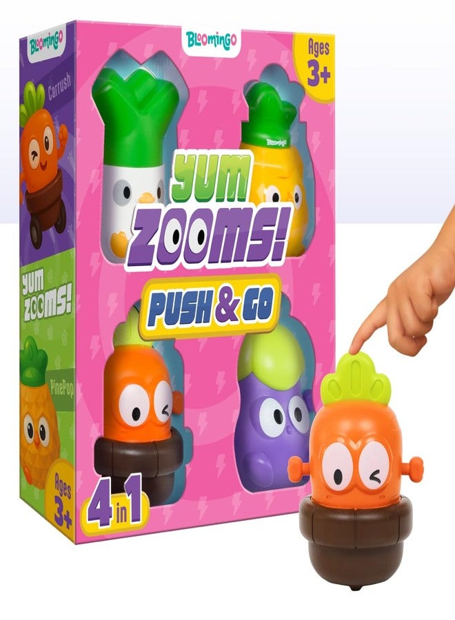 Bloomingo YumZooms! | 4-in-1 Push & Go Vehicle Set | Ages 3+ | Friction Powered Cars | Kids Gifts | Vegetable Cars - Image 1
