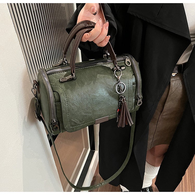 New High-End Niche Versatile Single-Shoulder Crossbody Bag For Women 2025 Fashionable Pu Boston Handbag Crossbody