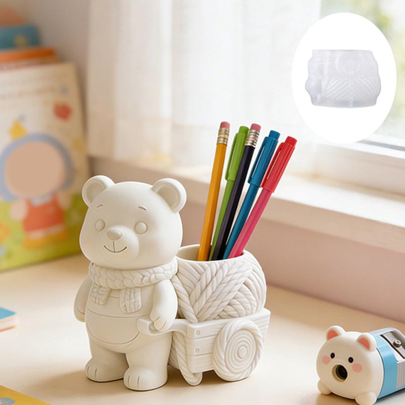Silicone Craft Mold with Smooth Surfaces Planter for Creating Decorative Bear Planter Resin Cement Projects Creative Silicone Craft - Image 2