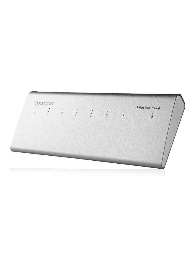 NIBEMINENT - 7-Port USB 3.0 Hub Silver - Image 1