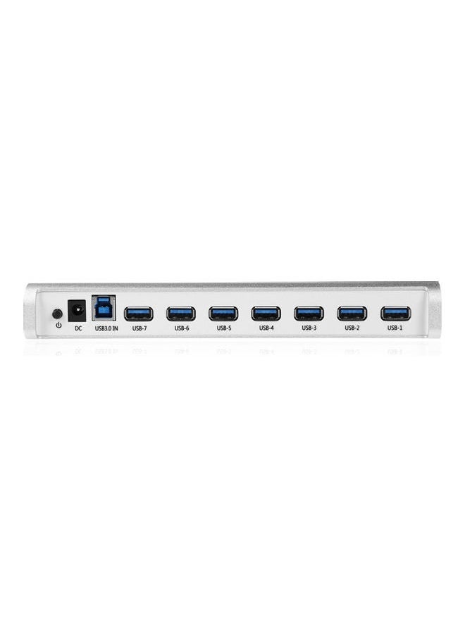 NIBEMINENT - 7-Port USB 3.0 Hub Silver - Image 1