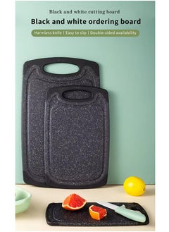 Exotic Kitchen Cutting Boards, Set of 3 Plastic Cutting Boards with Non-Slip Feet, Juice Slot, Easy Grip Handle, BPA Free, Non-Porous, Dishwasher Safe, Assorted Sizes (Black)  - Image 2
