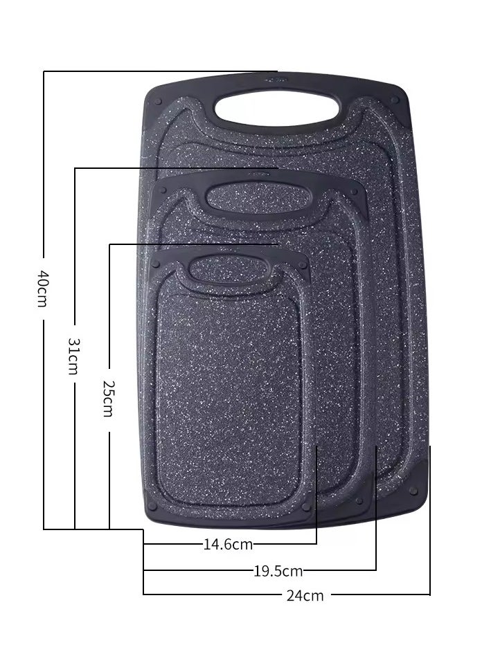 مجموعة من 3 ألواح تقطيع بلاستيكية مع أقدام مانعة للانزلاق، فتحة لعصارة، مقبض سهل الإمساك، خالية من BPA، غير مسامية، آمنة لغسالة الصحون، بأحجام متنوعة (أسود). - pzsku/Z562724D347BBBEDC7DEFZ/45/_/1723811886/78f7ca44-1c91-4bfa-8c2f-2eb9fcfdef5a