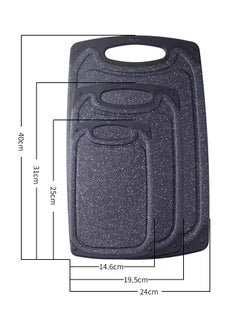 Exotic Kitchen Cutting Boards, Set of 3 Plastic Cutting Boards with Non-Slip Feet, Juice Slot, Easy Grip Handle, BPA Free, Non-Porous, Dishwasher Safe, Assorted Sizes (Black)  - Image 4
