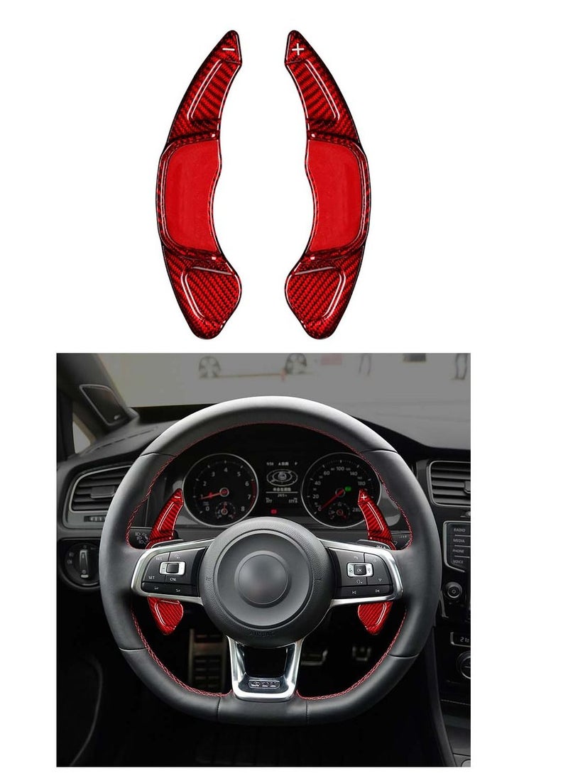 Generic - Original Carbon Fiber Steering Wheel Paddle Shifter Fit For Volkswagen VW Golf 7 GTI MK7 MK7.5 R 2015-2020 -Red - Image 1