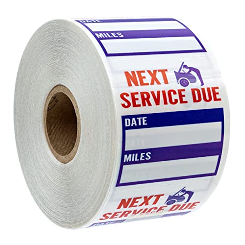 SBlabels Oil Change Service Reminder Stickers / 500 Red Clear Blue Next Service Due Removable Labels / 2" x 2" Square Automotive Window Sticker/Made in The USA - Image 5