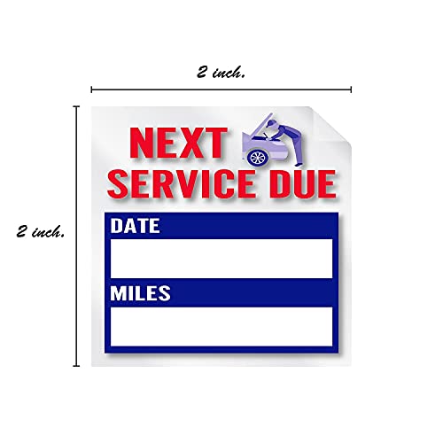 SBlabels Oil Change Service Reminder Stickers / 500 Red Clear Blue Next Service Due Removable Labels / 2" x 2" Square Automotive Window Sticker/Made in The USA - Image 4