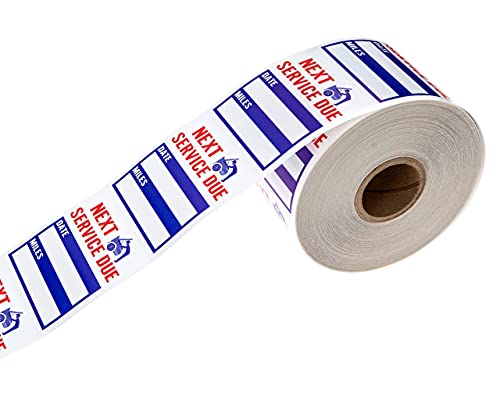 SBlabels Oil Change Service Reminder Stickers / 500 Red Clear Blue Next Service Due Removable Labels / 2" x 2" Square Automotive Window Sticker/Made in The USA - Image 2