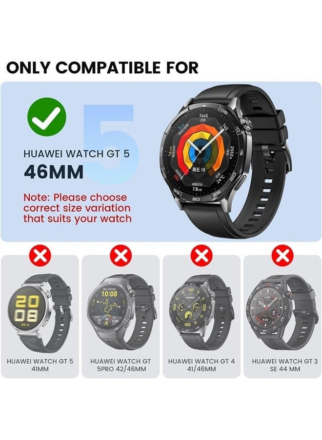 Huawei Watch GT5 46mm Watch Hard PC Case with Tempered Glass Screen Protector Compatible with Bumper Guard Protective Cover Touch Sensitive Film(Clear) - Image 2