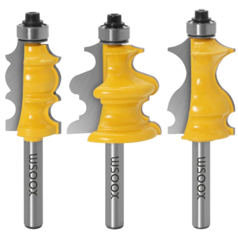 WSOOX 3 Pcs 8mm Architectural Casting Router Bit - Image 1
