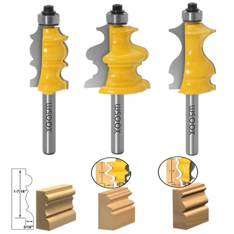 WSOOX 3 Pcs 8mm Architectural Casting Router Bit - Image 2
