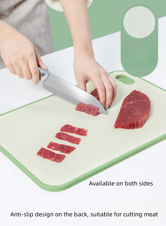 WAOKN Cutting Board for Kitchen,Wheat Straw Cutting Board,Easy Grip Handle,Thick Chopping Board for Meat,Veggy,Fruit,Food Cutting Tool Kitchen Cook Supplies,Strap Hole Easy Hanging,Dishwasher Safe, Green - Image 2