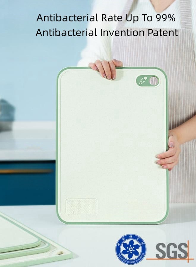 WAOKN Cutting Board for Kitchen,Wheat Straw Cutting Board,Easy Grip Handle,Thick Chopping Board for Meat,Veggy,Fruit,Food Cutting Tool Kitchen Cook Supplies,Strap Hole Easy Hanging,Dishwasher Safe, Green - Image 4