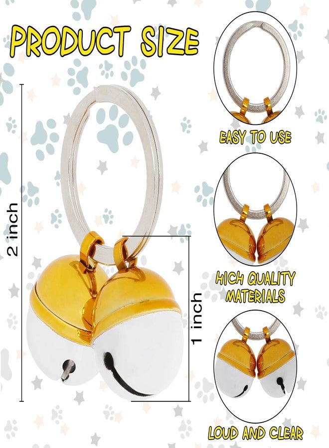 Dephnes 4pcs Extra Loud Cat & Dog Bells Copper Bell for Dog and Cat Collars Brass Pet Tracker Training Bells for Small Medium Large Dogs Brass Collar Charms Pet Bells - Image 2