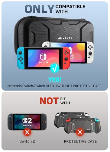 Mumba Carrying Case for Nintendo Switch OLED/Switch, Deluxe Protective Travel Carry Case Pouch for Nintendo Switch Console & Accessories (Black) - Image 5