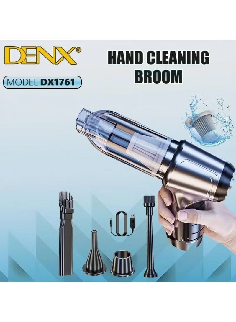 Denx Portable Multi-Function Wireless Vacuum Cleaner with Multiple Heads for Cleaning Various Areas, 120W Power. - Image 1