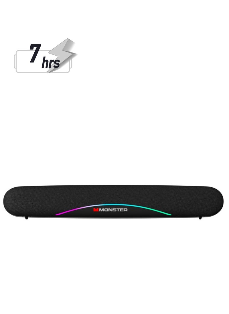 Monster - G08 Bluetooth Speaker  Low latency Smart Compatible Bluetooth 5.3 LED Lights Black - Image 1