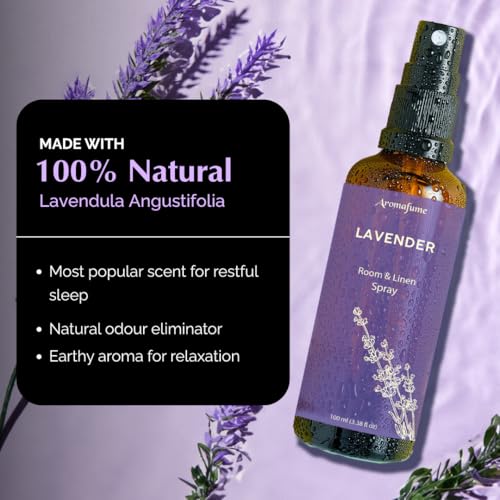 Aromafume Lavender Room, Linen & Pillow Spray by Aromafume | 100ml/3.38 fl oz | with Pure Lavender Essential Oil | Aromatherapy Spray for Relaxation, Sleep & Stress Relief | Mist for Bedding, Fabrics - Image 2