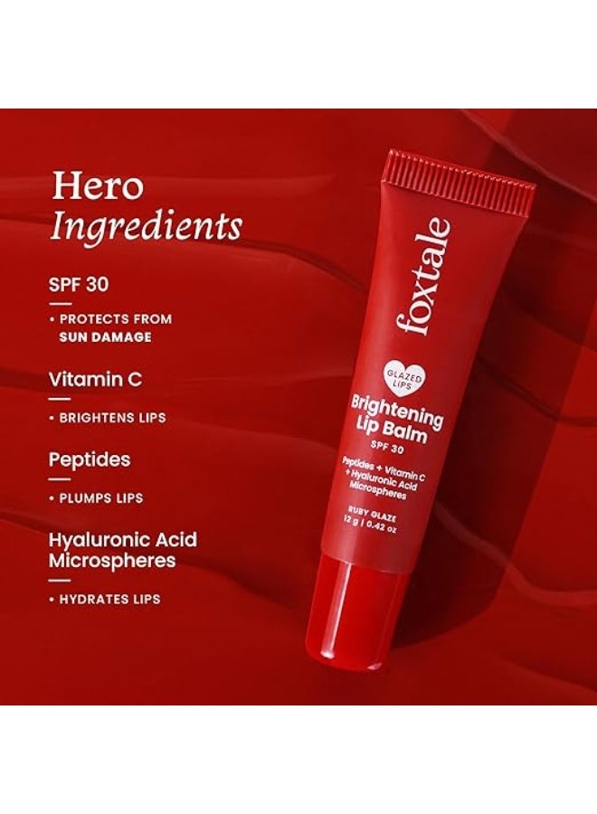 Foxtale Brightening Lip Balm with SPF 30  - Ruby Glaze 12gm - Image 2